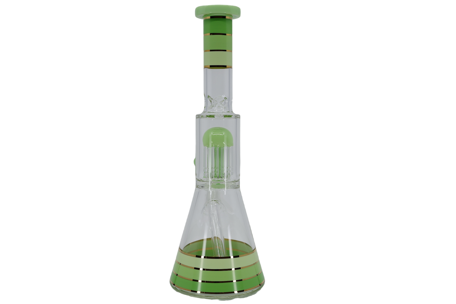 Striped Showerhead Beaker Bong - 12”