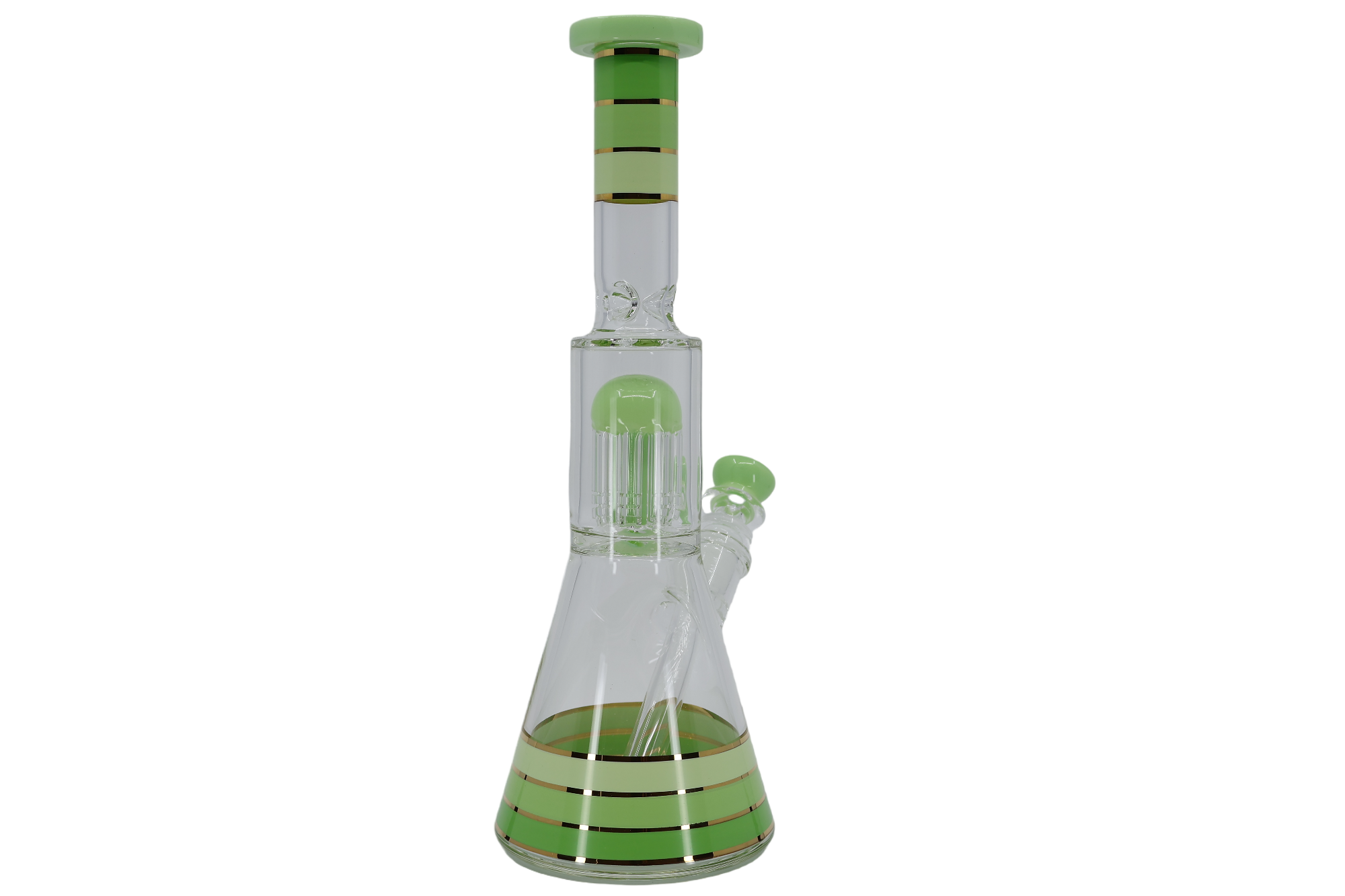 Striped Showerhead Beaker Bong - 12”