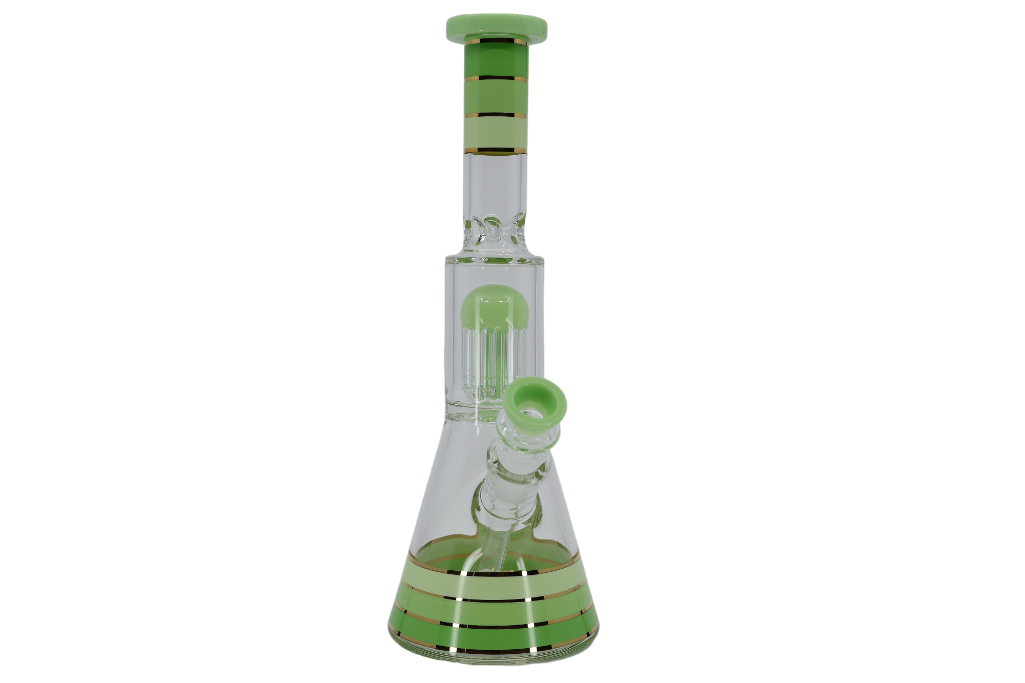 Striped Showerhead Beaker Bong - 12”