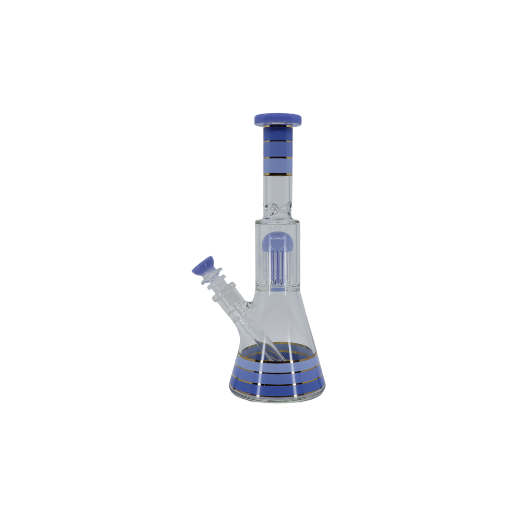 Striped Showerhead Beaker Bong - 12”